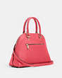 COACH®,KATY SATCHEL,Leather,Large,Gold/Electric Pink,Angle View