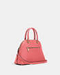 COACH®,KATY SATCHEL,Leather,Large,Gold/Pink Lemonade,Angle View