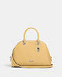COACH®,KATY SATCHEL,Leather,Large,Silver/Vanilla,Front View