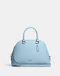 COACH®,KATY SATCHEL,Leather,Large,Silver/Waterfall,Front View