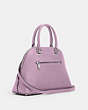 COACH®,KATY SATCHEL,Leather,Large,Silver/Violet Orchid,Angle View