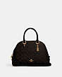 COACH®,KATY SATCHEL IN SIGNATURE CANVAS,pvc,Large,Gold/Brown Black,Front View