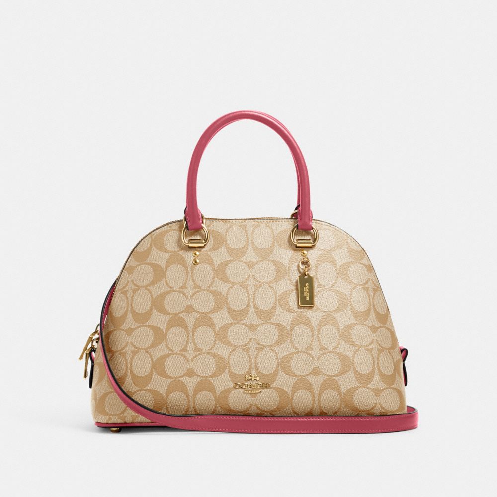 Coach Brown Signature Coated Canvas and Leather Mini Sierra Satchel Ba