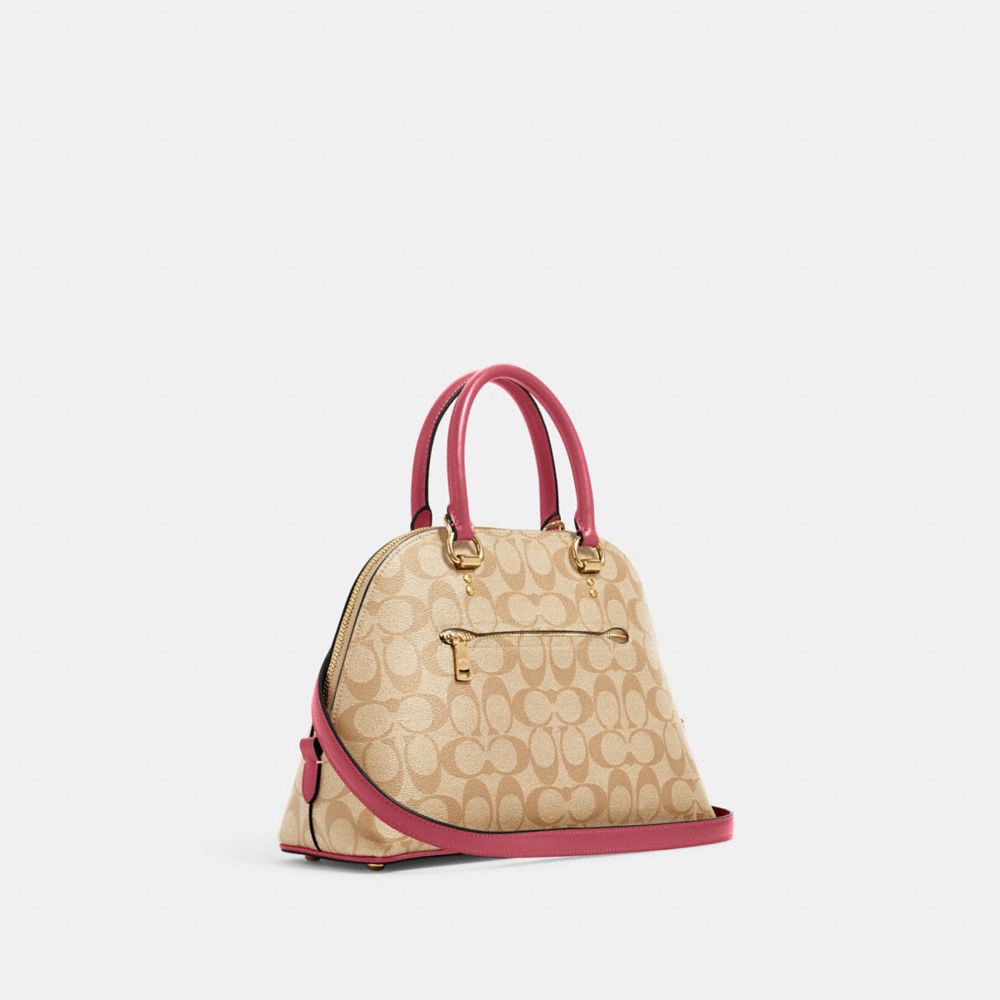 Coach Pink Coated Canvas and Leather Sierra Satchel Coach