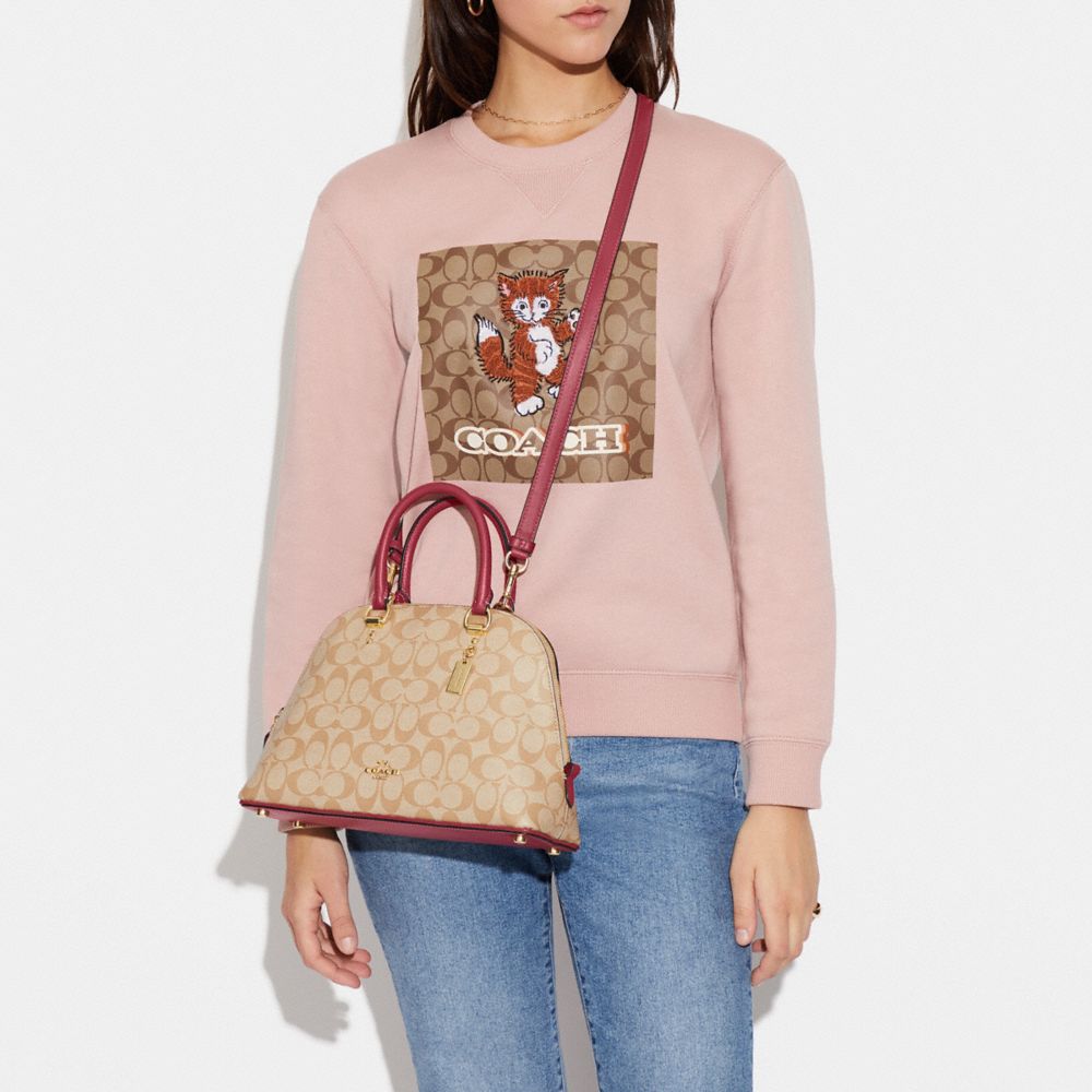 Coach Outlet Mini Katy Satchel Bag Charm In Signature Canvas in