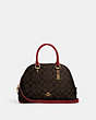 COACH®,KATY SATCHEL IN SIGNATURE CANVAS,pvc,Large,Gold/Brown 1941 Red,Front View