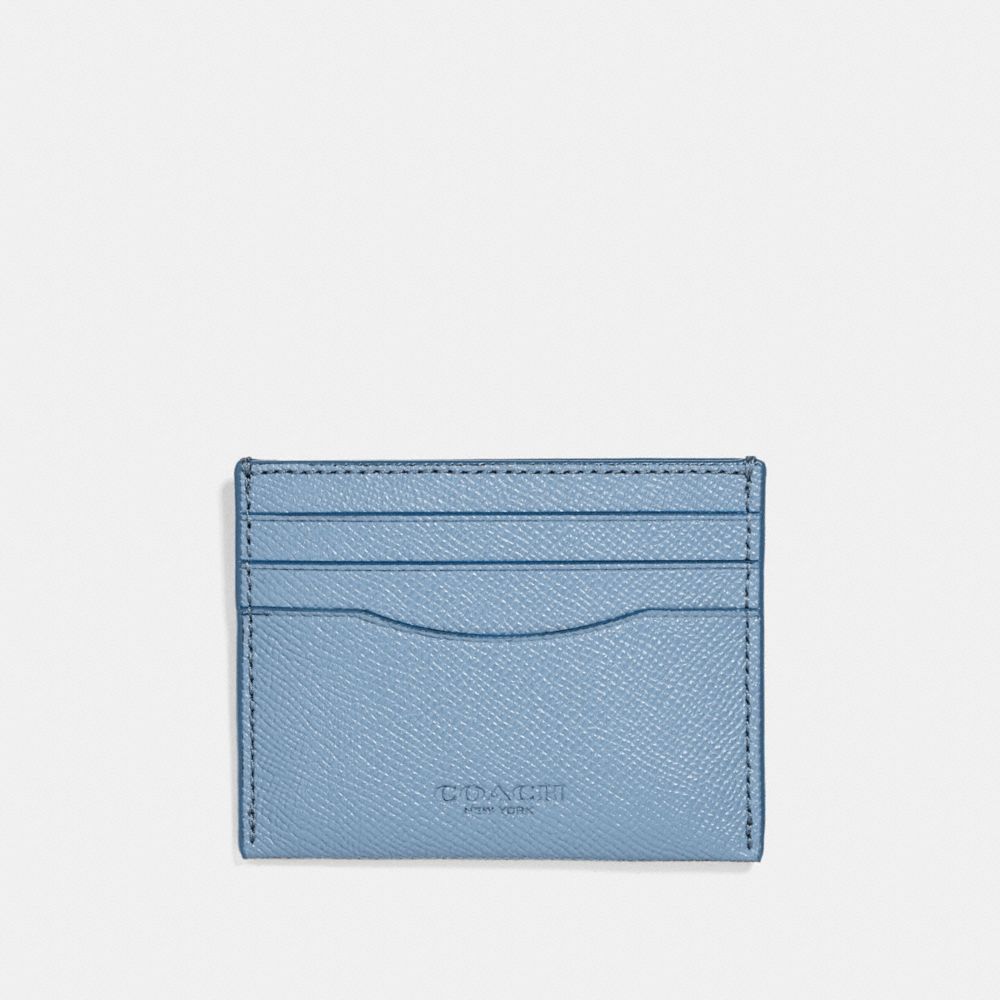 COACH®,CARD CASE,Leather,CHAMBRAY,Front View