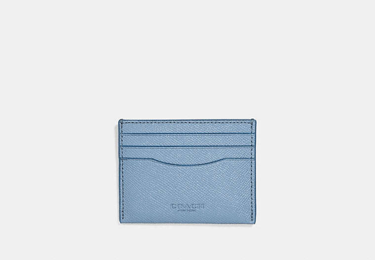 COACH®,CARD CASE,Leather,CHAMBRAY,Front View
