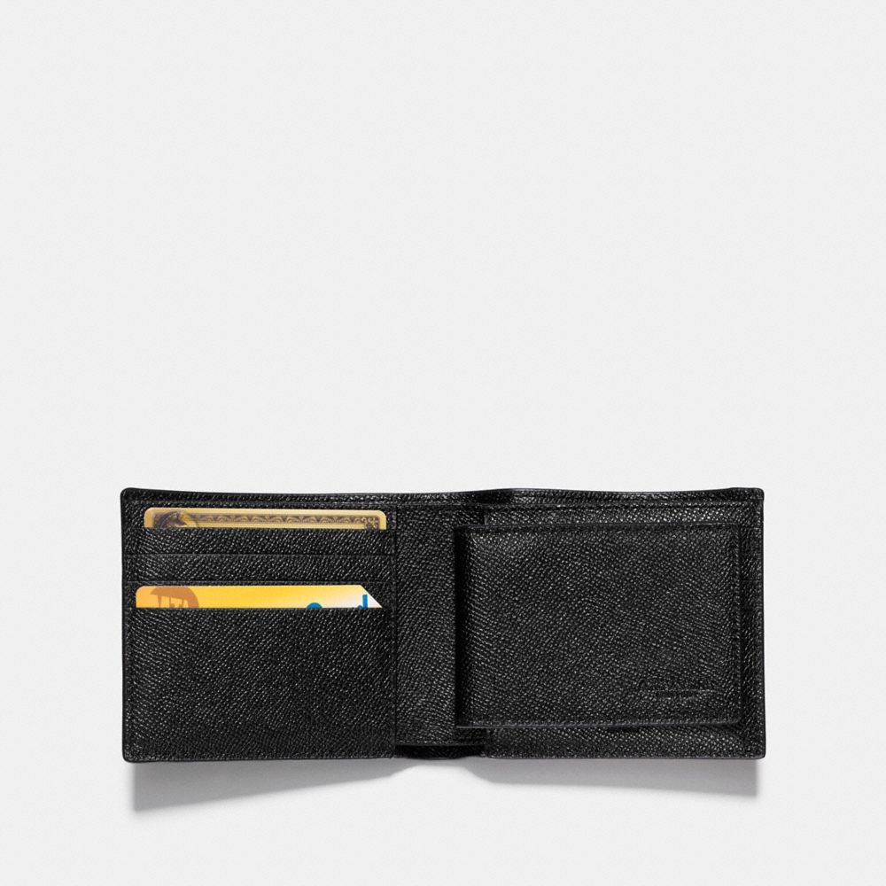 COACH®,3-IN-1 WALLET,pusplitleather,Black,Inside View,Top View