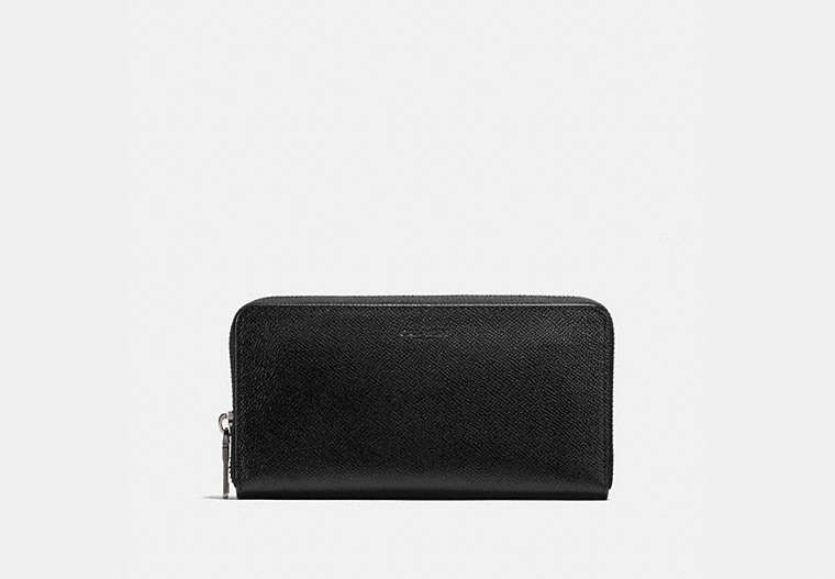 COACH®,ACCORDION WALLET,PU Split Leather,Black,Front View