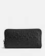 COACH®,ACCORDION WALLET IN SIGNATURE LEATHER,PU Split Leather,Mini,Black,Front View