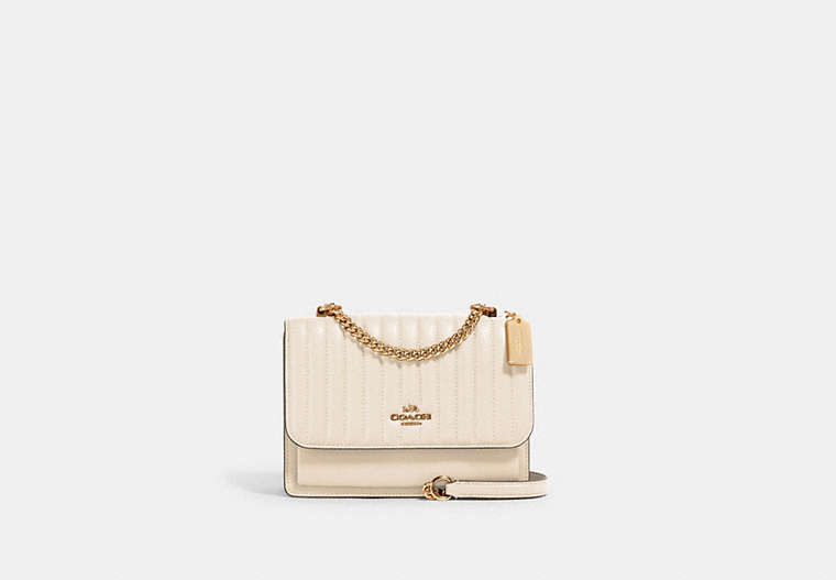 COACH®,KLARE CROSSBODY WITH LINEAR QUILTING,Leather,Medium,Gold/Chalk,Front View