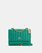 COACH®,KLARE CROSSBODY WITH LINEAR QUILTING,Leather,Medium,Gold/Green,Front View