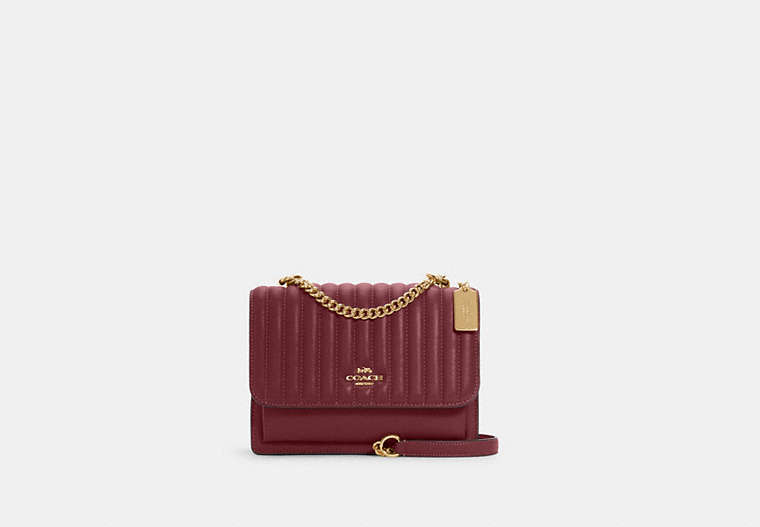 COACH®,KLARE CROSSBODY WITH LINEAR QUILTING,Leather,Medium,Gold/Vintage Mauve,Front View