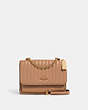 COACH®,KLARE CROSSBODY WITH LINEAR QUILTING,Leather,Medium,Gold/Taupe,Front View