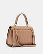 COACH®,TILLY TOP HANDLE WITH LINEAR QUILTING,Leather,Gold/Taupe,Angle View
