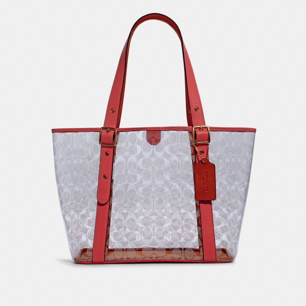 COACH Outlet Small Ferry Tote In Signature Clear Canvas