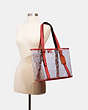 COACH®,SMALL FERRY TOTE IN SIGNATURE CLEAR CANVAS,pvc,Gold/Clear/ Pink Lemonade,Alternate View
