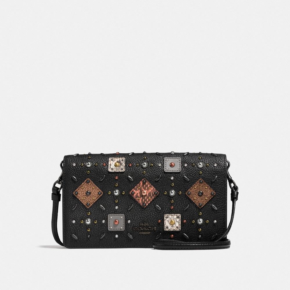 Coach hayden foldover cheap crossbody clutch with rivets