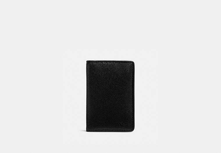 COACH®,CARD WALLET,Leather,Black,Front View