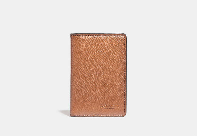 COACH®,CARD WALLET,Leather,GINGER,Front View