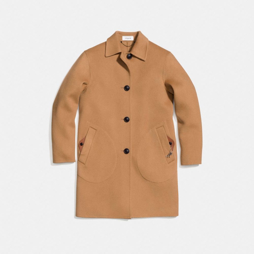 COACH®,Wool Coat,,Front View