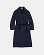 COACH®,WOOL TRENCH,Cashmere Blend,NAVY,Front View