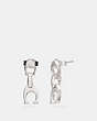 COACH®,SIGNATURE CHAIN DROP EARRINGS,Sterling Silver,Silver,Front View