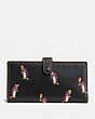 COACH®,SLIM TRIFOLD WALLET WITH PENGUIN PRINT,Leather,Black Copper/Black,Front View