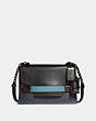 COACH®,COACH SWAGGER CHAIN CROSSBODY IN COLORBLOCK,Leather,Small,BP/Navy Black,Front View