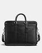 COACH®,METROPOLITAN DOUBLE ZIP BUSINESS CASE,Leather,Silver/Black,Front View