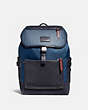 COACH®,MANHATTAN BACKPACK,Leather,Large,QB/Denim/Midnight Navy,Front View
