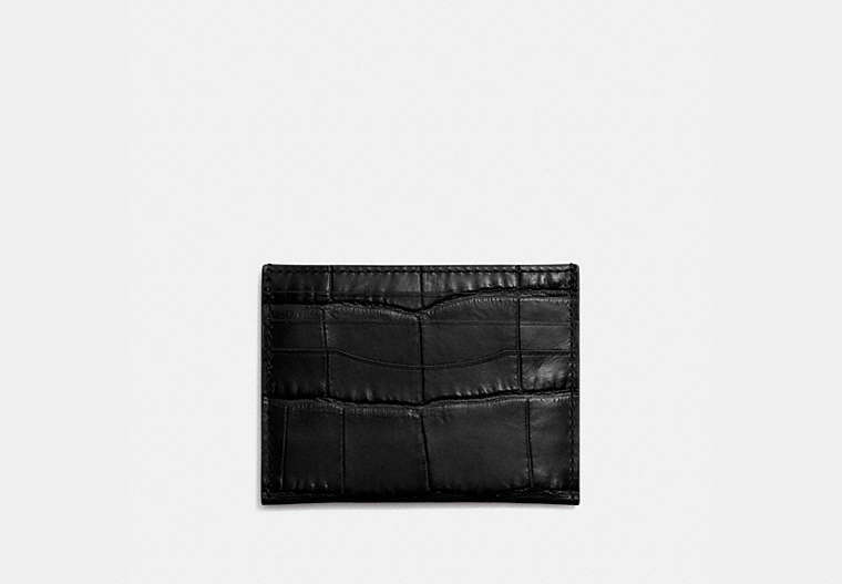 COACH®,CARD CASE,Leather,Black,Front View