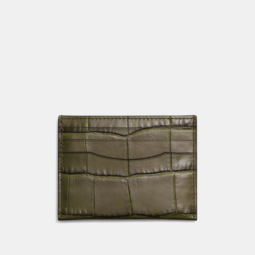 COACH®,CARD CASE,Leather,MOSS,Front View