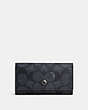 COACH®,FOUR RING KEY CASE IN SIGNATURE CANVAS,Leather,Charcoal,Front View