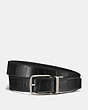 COACH®,HARNESS BUCKLE BELT, 30MM,Leather,Nickel/BLACK,Front View