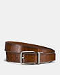 COACH®,HARNESS BUCKLE BELT, 30MM,Leather,Nickel/Saddle,Front View