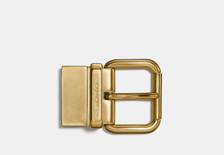 COACH®,JEANS BUCKLE,Metal,Old Brass,Front View