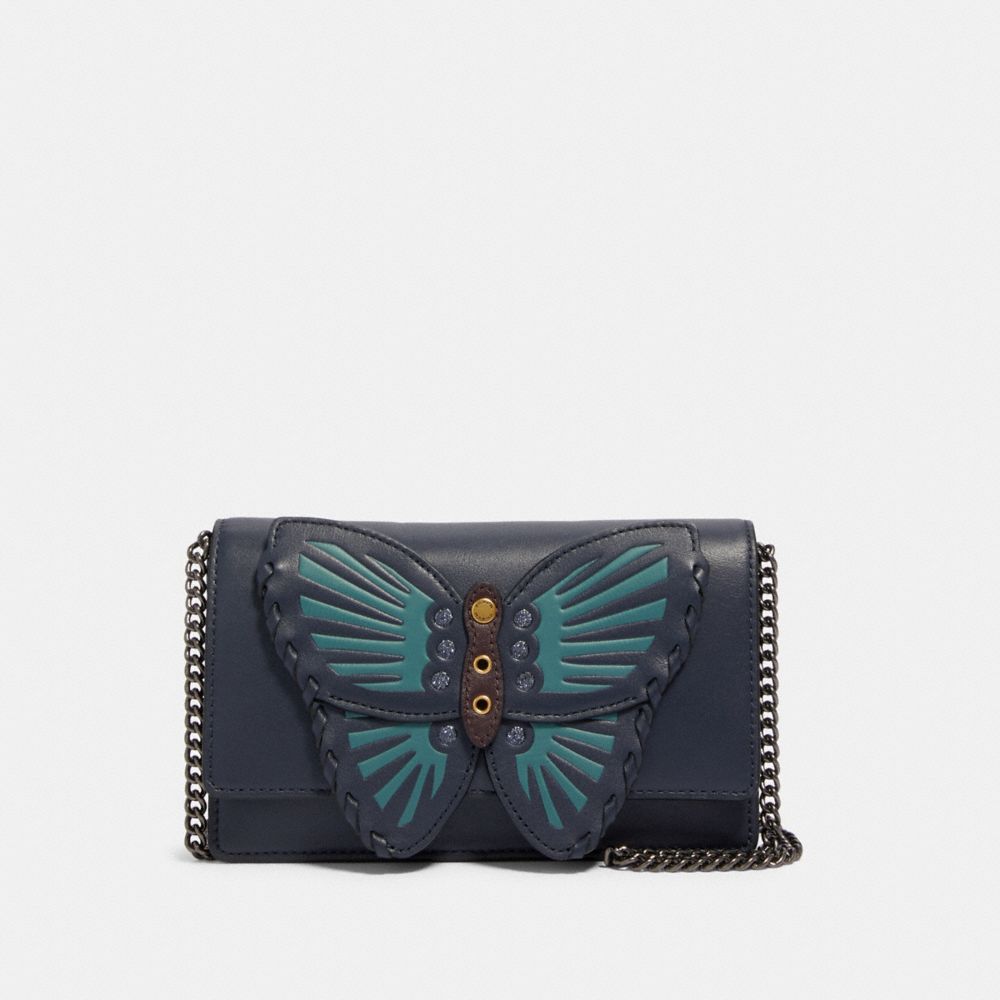 Flap Belt Bag With Butterfly Applique