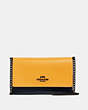 COACH®,FLAP BELT BAG IN COLORBLOCK,Leather,Gunmetal/Midnight/ Honey Multi,Front View