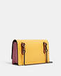 COACH®,FLAP BELT BAG IN COLORBLOCK,Leather,Gunmetal/Midnight/ Honey Multi,Angle View