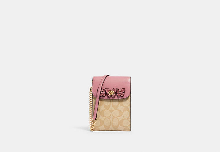 Rachel Phone Crossbody In Signature Canvas With Butterfly Applique