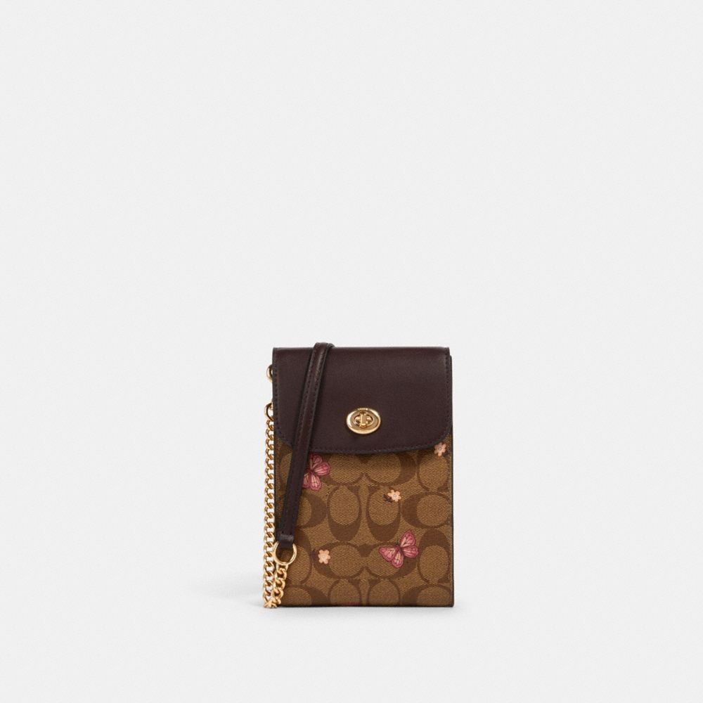 Rachel Phone Crossbody In Signature Canvas With Butterfly Print