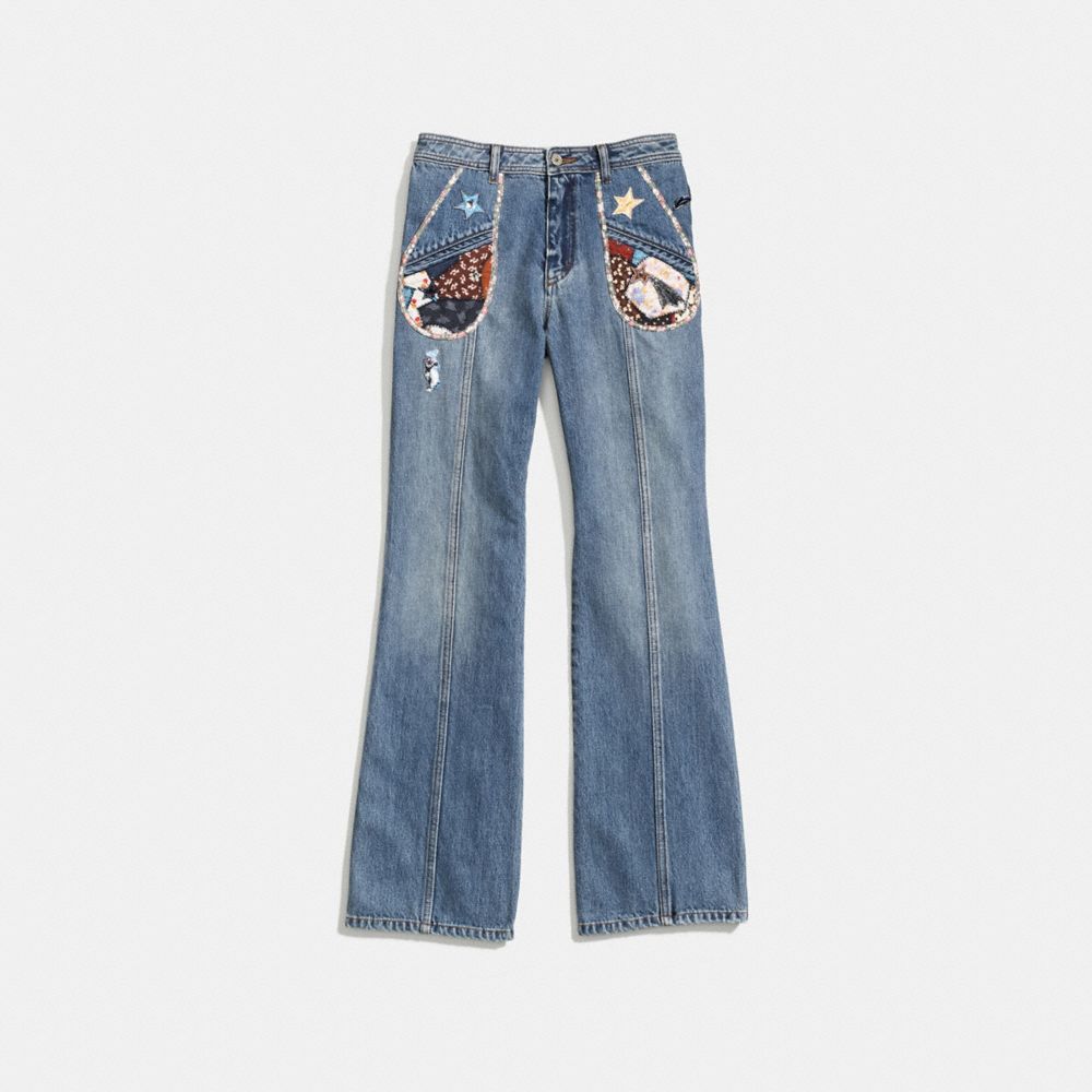 Patchwork Denim Pants