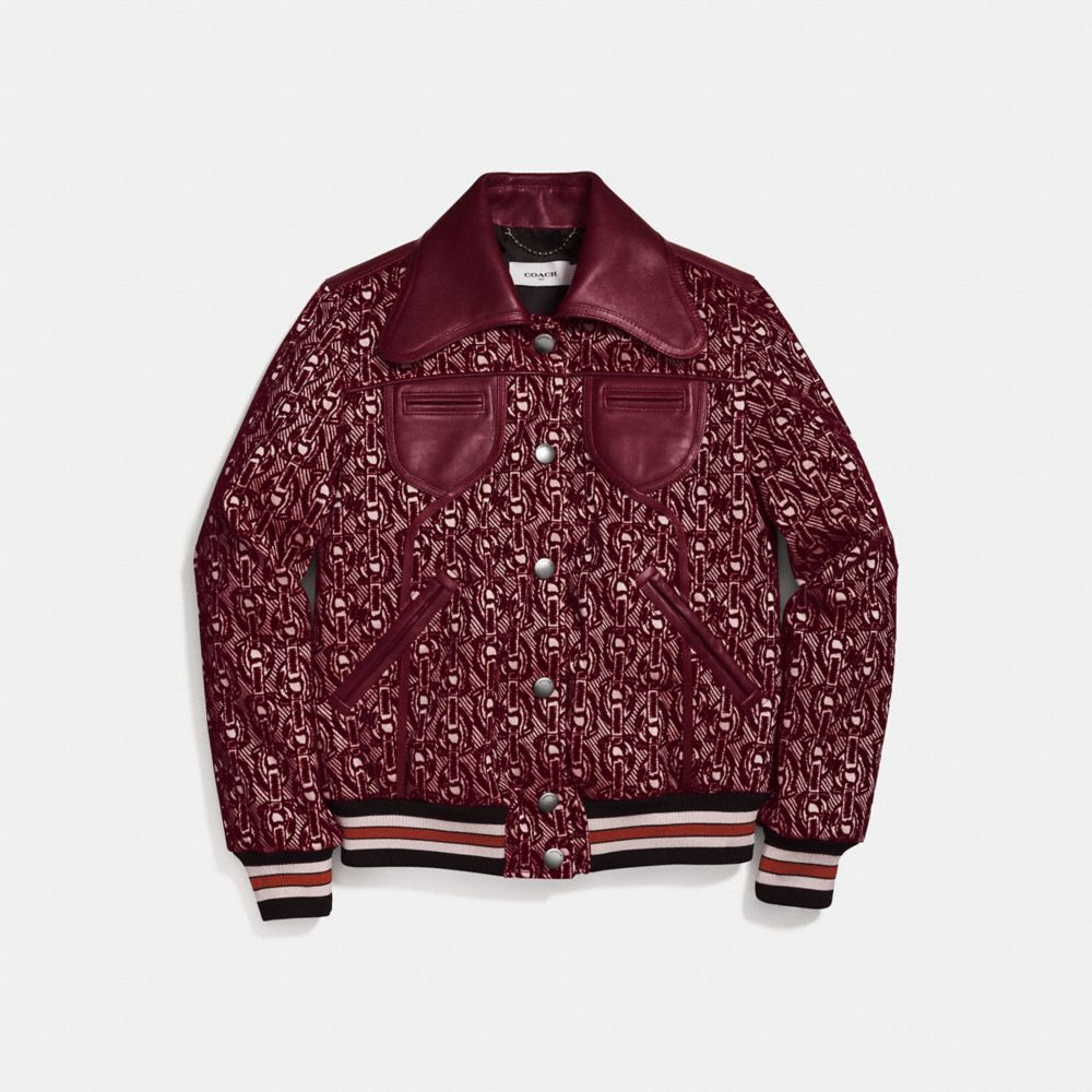 COACH®: Signature Chain Jacquard Jacket