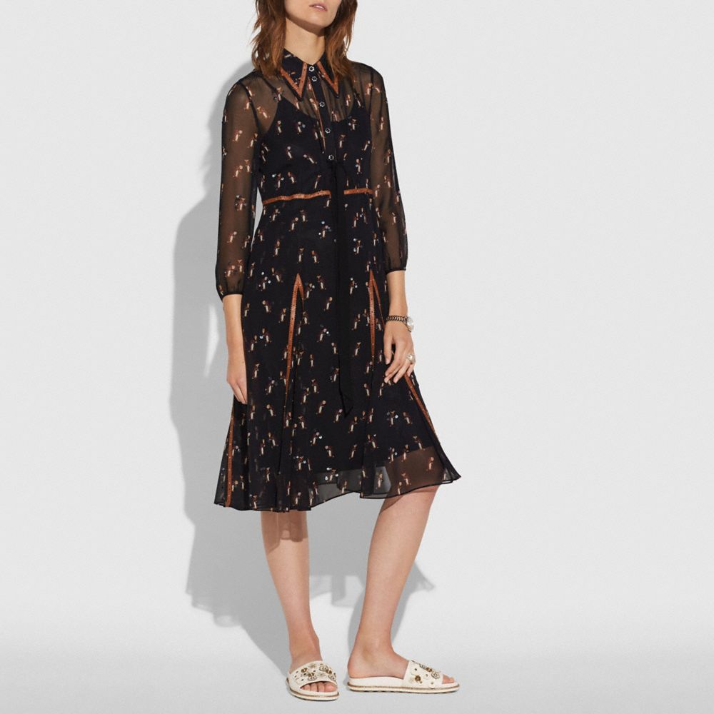 Embellished Penguin Shirt Dress