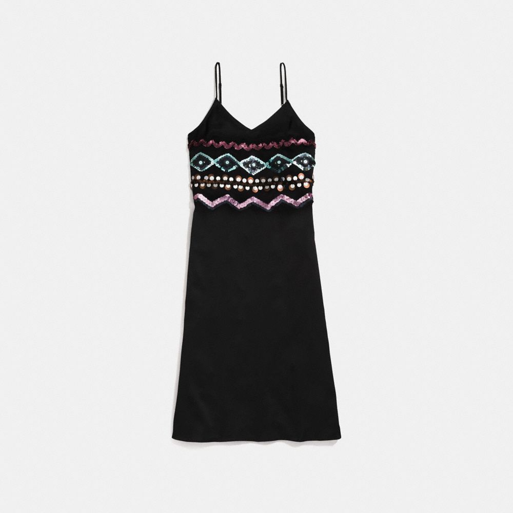 Zigzag Embellished Slip Dress