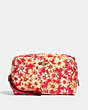 Boxy Cosmetic Case With Vintage Daisy Script Print