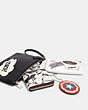 COACH®,COACH │ MARVEL GALLERY POUCH WITH COACH BUBBLE,Silver/Black Multi,Angle View