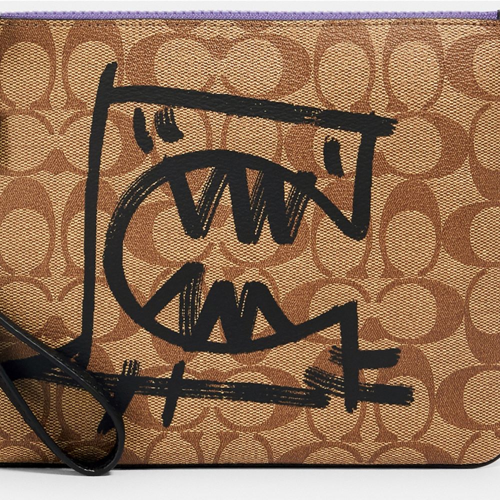 Gallery Pouch In Signature Canvas With Rexy By Guang Yu